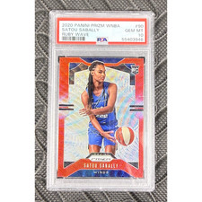 2020 Panini Prizm WNBA #90 Satou Sabally Ruby Wave PSA 10 Gem Mint Pop 19 Rookie