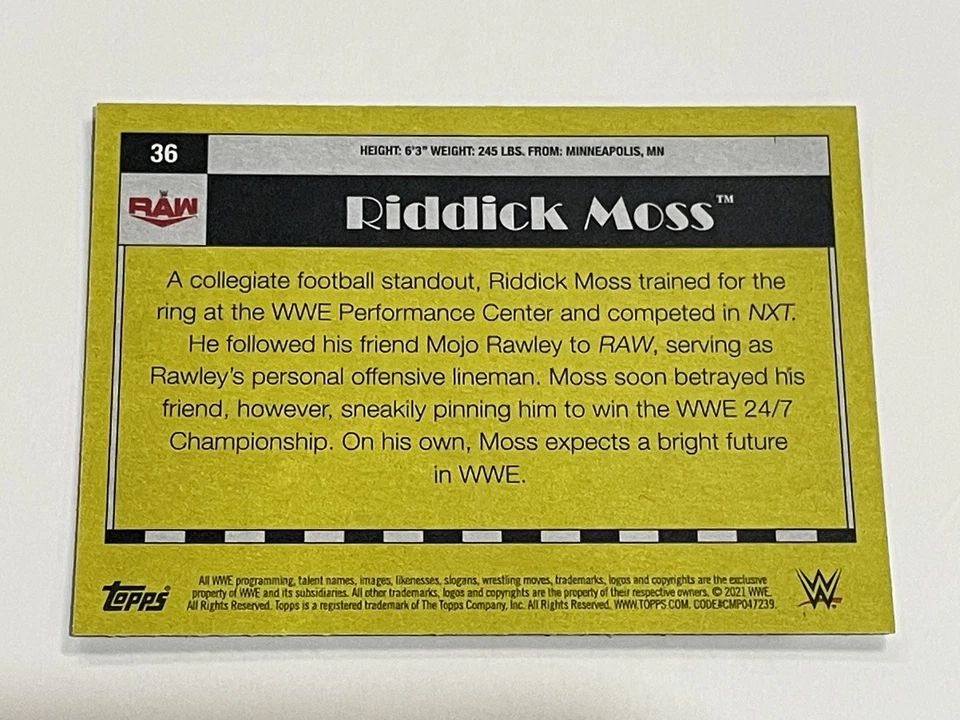 2021 Topps Heritage WWE #36 - Riddick Moss - Image 2 of 2