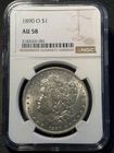 1890-O Morgan Dollar $1 NGC AU58