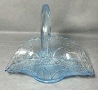 Vintage Fenton Glass basket Blue Fenton for Princess House Ice Blue Glass Basket