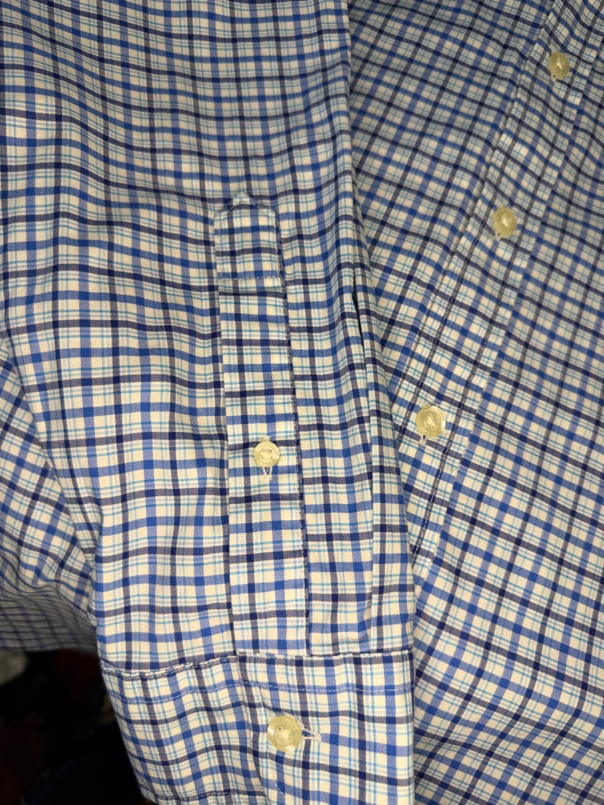 Vineyard Vines Performance LS button up Blue Plai… - image 4
