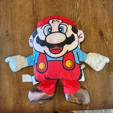 Vintage Nintendo Super Mario Bros Plush Pillow Buddy Large 26 Inch Decorative