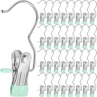 150 PCS Boot Hangers Clips Laundry Hooks Stainless Steel Light Green Closet
