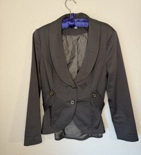 Cabi Jacket 8 Brown Button Front Lined