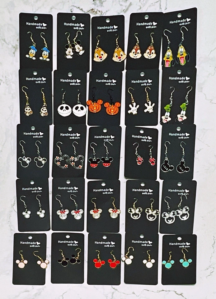 Handmade Disney Characters and Low Key Disney Earrings Assorted Set. Lot of 25. - Image 2 of 3