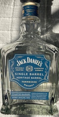Jack Daniels whiskey bottle 25 Toasted heritage 750 ml 100 proof Blue label