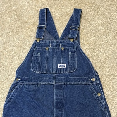 Vtg 80s Big Smith Overalls Denim Bib Blue Straight Leg Men's 36 USA Button Fly L