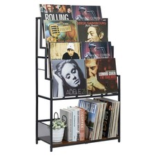 5-Tier Vinyl Record Storage Stand Holder with Record Display Shelf, Large Capaci