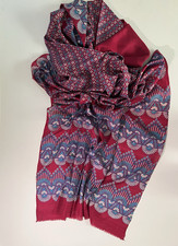 Indian Silk Sari Saree Fabric Burgundy  Teal Blue 6 YDS 10   226  Long 43" W.