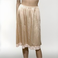 Vintage Woolite Women's Tan Slip Skirt USA Made Size Medium