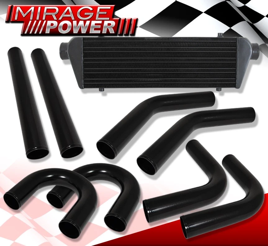 27.5"X7"X2.25" Aluminum Sport Intercooler+64MM Piping Kit Upgrade+Coupler - Imagem 2 de 4