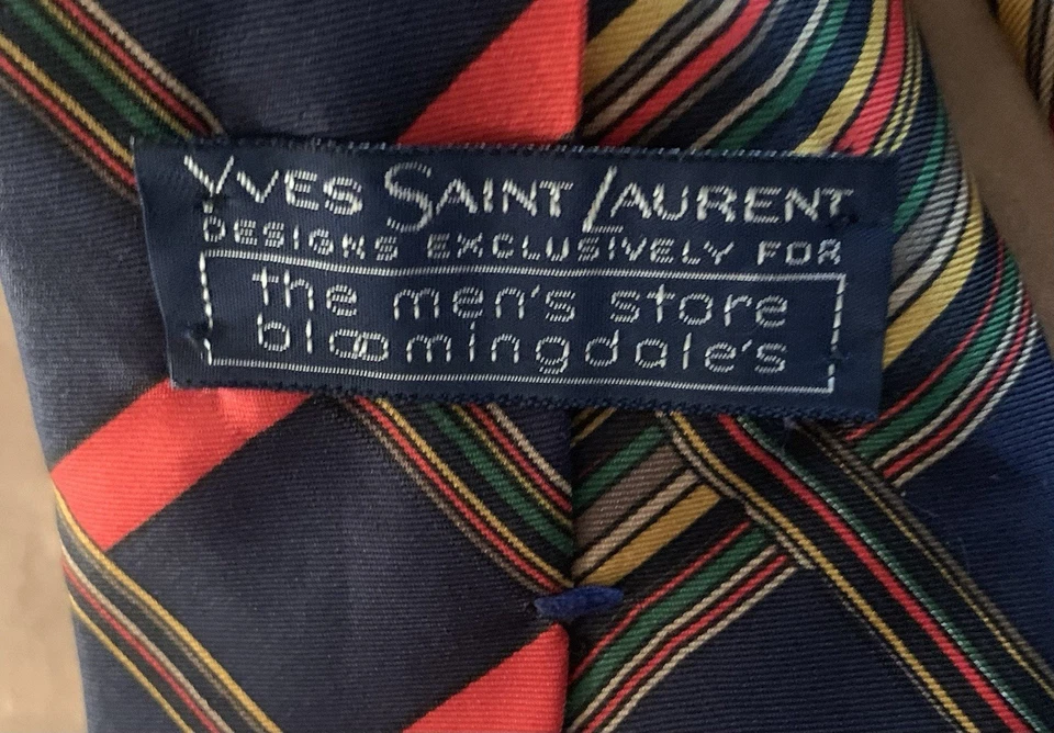 Corbata vintage Yves Saint Laurent tartán tejida en Inglaterra nueva con etiquetas Foto 2 de 4