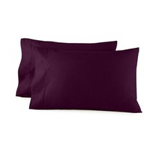 Organic Flannel Pillowcases Set of 2 - Ultra Comfortable Standard Aubergine