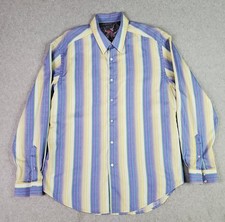 Robert Graham Shirt Mens Large Multicolor Pastel Stripe Button Up Flip Cuff