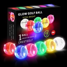 6 Pack Glow in The Dark Golf Balls Light up Night Led Golf Balls with 12-Minu...
