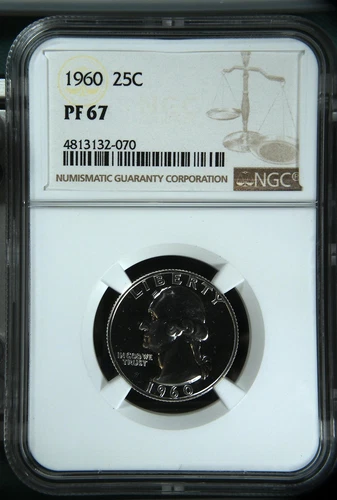 1960 Quarter Dollars Silver Coinage NGC PF-67