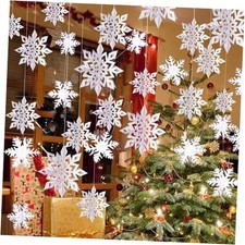 Winter Christmas Snowflake Decorations Indoor, 36PCS 3D 36 Ornaments White