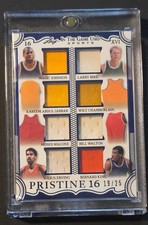 2025 Leaf Pristine 16 Game Used Patch Card. Magic, Bird, Kareem , Wilt /25