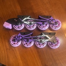 Roller Derby Girls Purple 2 In 1 Inline Quad Adjustable Replacement Wheels