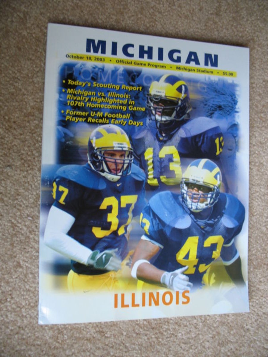 2003 UNIV OF MICHIGAN VS ILLINOIS FOOTBALL PROGRAM