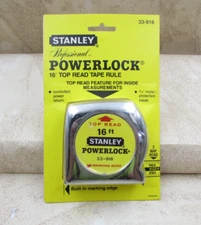 Vintage Stanley Top Read Powerlock 16 Foot Tape Measure 33-916  PKG Date 1983