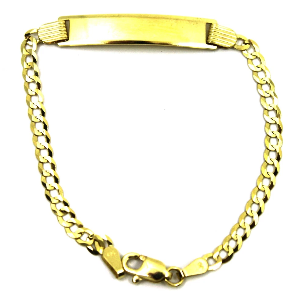 Браслет-цепочка с идентификатором браслет из чистого желтого золота 14 карат 6,10 дюйма - Изображение 2 из 4