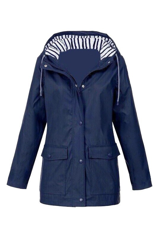 Ladies Outdoor Wind Rain Forest Jacket Coat Plus Size Womens Waterproof Raincoat