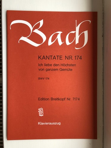 JS Bach: Cantata BWV 174 -Ich liebe den Höchsten von ganzem Gemüte - Picture 1 of 3