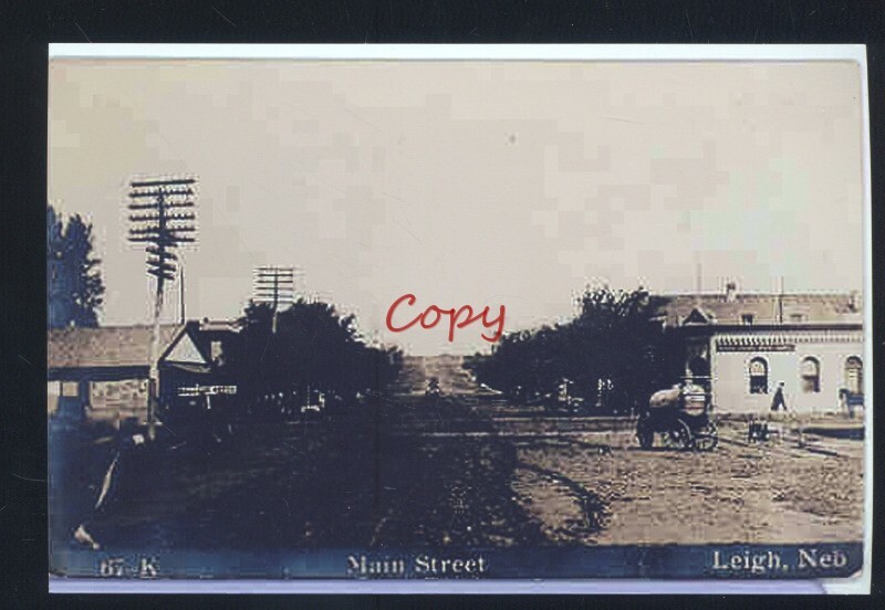 REAL PHOTO LEIGH NEBRASKA DOWNTOWN MAIN STREET SCENE POSTCARD COPY eBay