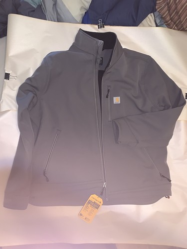 Carhartt Men's Rain Defender Relaxed Fit Softshell Jacket 2XL New OJ2199-M Grey - Picture 3 of 5