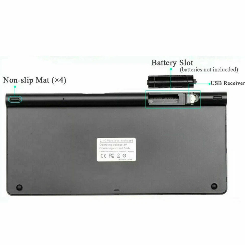 Wireless Keyboard And Mouse Combo Set USB Mini 2.4Ghz For Mac Apple PC Computer - Image 3 of 4