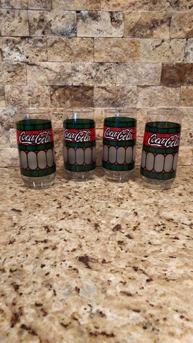vintage coca cola tiffany style glasses set of 4