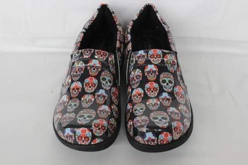 skull nursing clogs