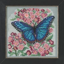 MILL HILL Buttons Beads Kit Counted Cross Stitch BLUE MORPHO BUTTERFLY MH14-2216
