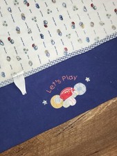 Koala Baby Let's Play Sports Blue White Blanket Balls Baseball Soccer Football