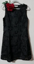 MOLLY BRACKEN Women's  Sleeveless Black Lace Dress Sheath Size M 