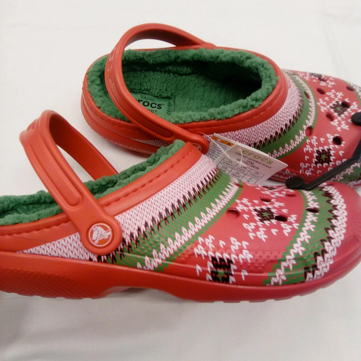 Fuzzy clearance red crocs