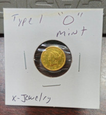 Ex-Jewelry Piece $1 T-1 Gold Coin - Unreadable Date - O Mint Mark - Rough