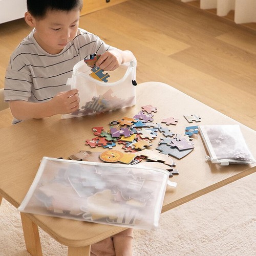 Toy Storage Bag Puzzle Packaging Bag Zipper Transparent Storage Bag - Photo 4/15