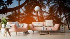 3D Dark Palm Tree Landscape Self-adhesive Removable Wallpaper Murals Wall