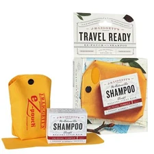 J·R·LIGGETT'S All-Natural Original Shampoo Bar .65oz & Mini Travel EZ Pouch Pack