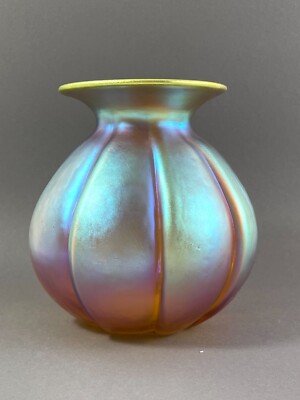 WMF Myra, Kürbisvase irisierend, Karl Wiedmann, Art Deco um 1920/30