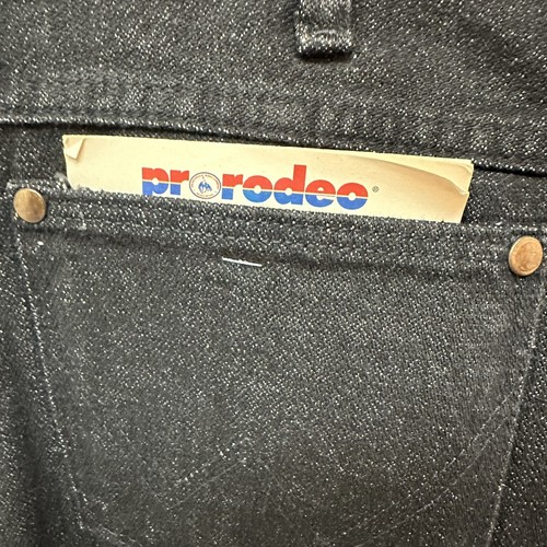 Vintage WRANGLER Western Cowgirl Rodeo High Rise Black Denim Jeans 30 x 32 NOS - Picture 7 of 9