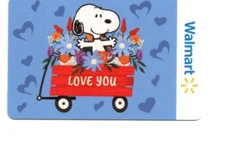 Walmart Snoopy Love You Wagon Flowers Gift Card No $ Value Collectible FD109130