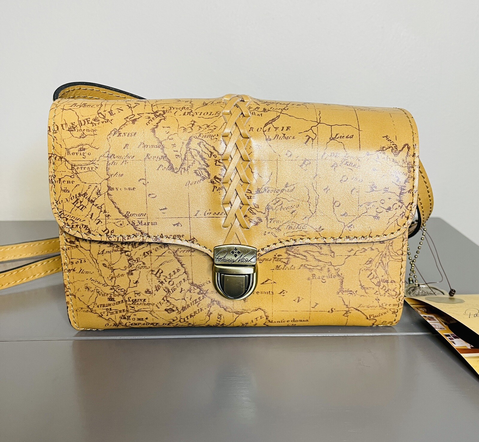 Patricia Nash Bellizzi Leather Crossbody Signature Map Print NWT eBay