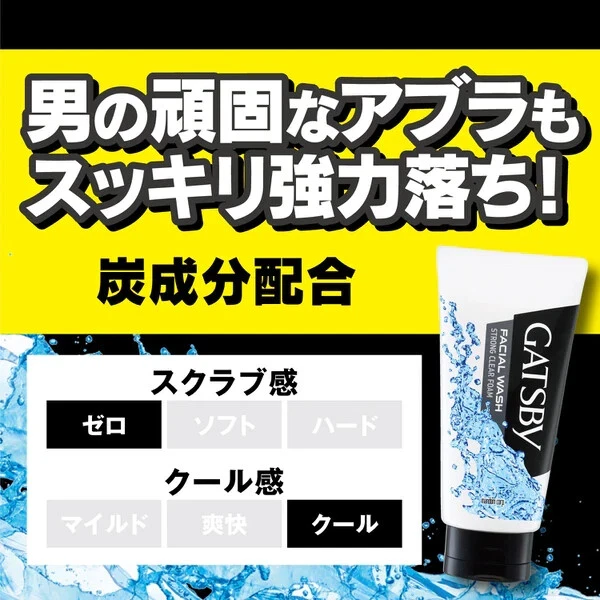 [Juego de 3] GATSBY Lavado Facial Espuma Transparente Fuerte 130g Mentol Mandom Sin Exfoliante Foto 4 de 4