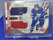 2021-22 UD SP Game Used Banner Year Relic Nick Robertson Toronto Maple Leafs