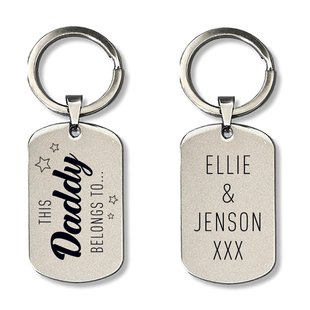 Personalised Daddy Keyring - Daddy Gift - A Son's First Hero, A Daughter's First