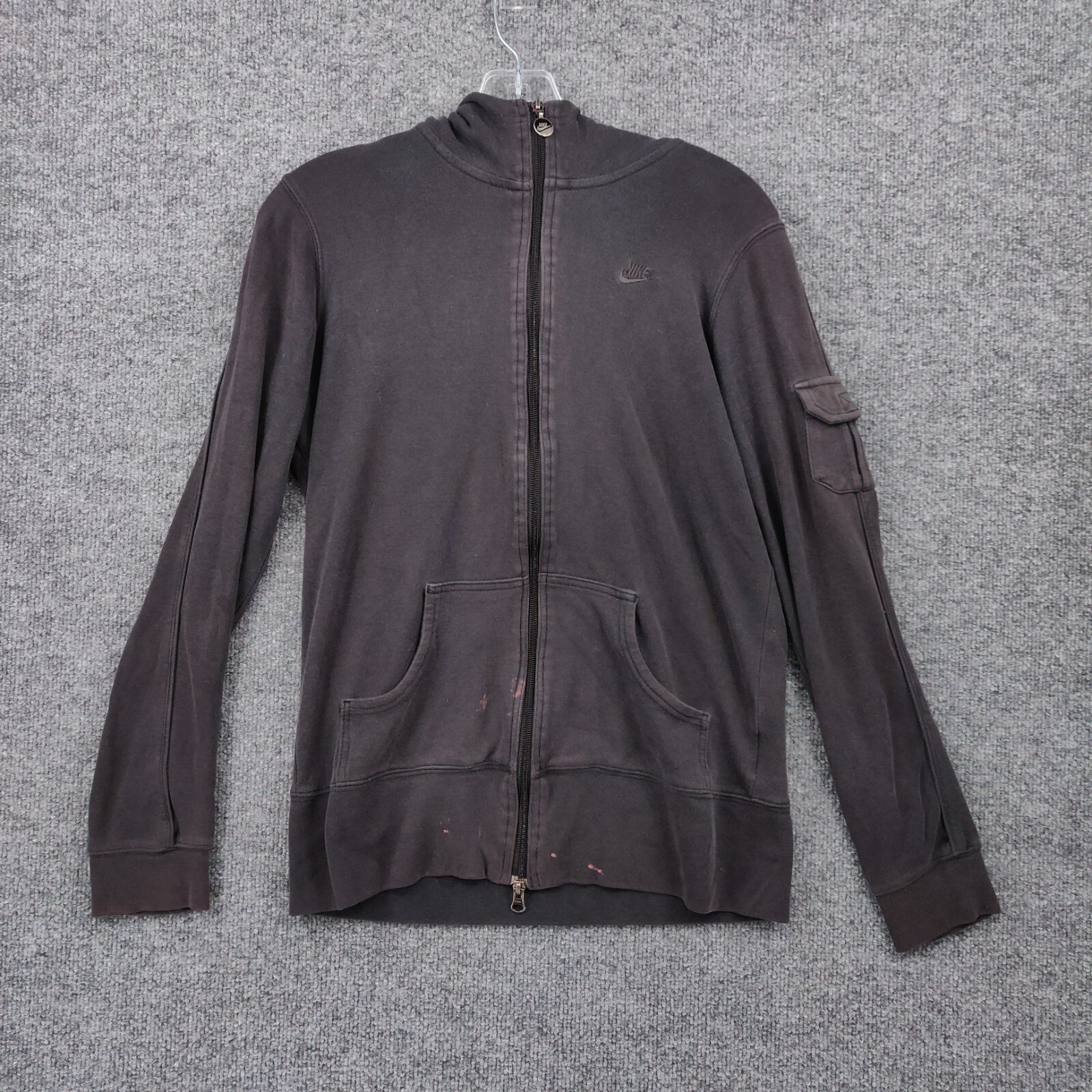 SACAI X NIKE Giacca Nike donna M media nera basic full zip maniche lunghe con cappuccio cotone