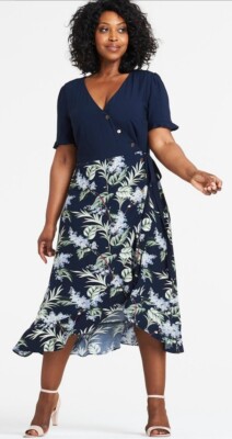 Oasis Navy Jasmine Green Leaf Tropical Wrap Frill Midi Dip Hem Dress 14 L VGC | eBay UK Oasis Navy Jasmine Green Leaf Tropical Wrap Frill Midi Dip Hem Dress 14 L VGC | eBay UK